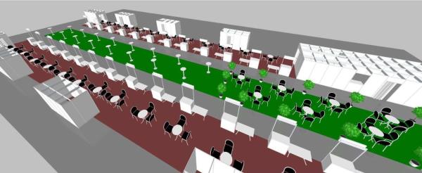 projekce pavilonu a na výstavišti